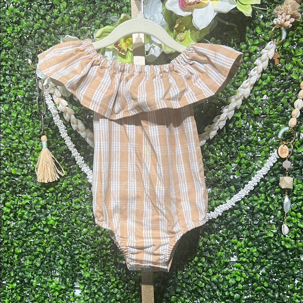 Lyric Hawaii MUUMUU PALAKA Off Shoulder ONESIE 6-12MO
